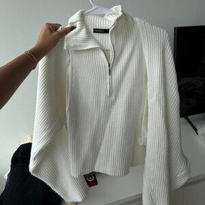 Vamp Official Cream White Bolero Shrug Vest Set 2 Piece Small